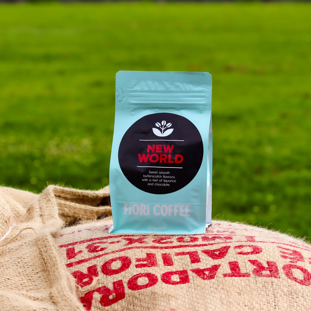 250g coffee bag of Fiori's New World Blend